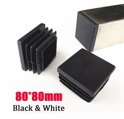 80x80mm Steel Tube Inner Plug Inserted Into Plastic Stopper PE Cap Black White • $1.54