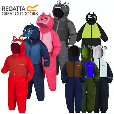 Regatta Mudplay Kids Padded Fleece Lined All In One Waterproof Rain Suit RRP £60 • £14.99