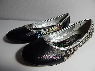 ED HARDY - Size 5 M - Studded / Designed Ballet Flat - Black • $10