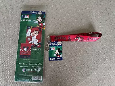 WinCraft~ANGELS/ MICKEY MOUSE DISNEY 12.5 X 18  2-SIDED GARDEN FLAG & KEY STRAP • $6.95