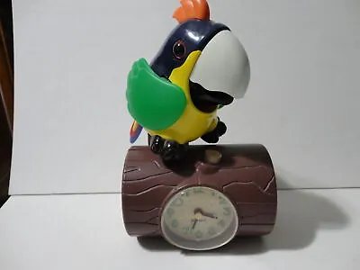 PARROT MOTION Alarm Clock ANIMATED Talking Vintage RARE Moving Sound • $300