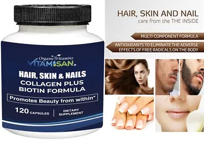 Hair Growth Vitamins For Men Anti Hair Loss Pills. Regrow Hair & Beard 120 Caps • $13