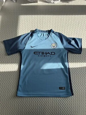 Manchester City Football Club Nike 2016 Youth Size 26 Small Man City Home Shirt • £9.99