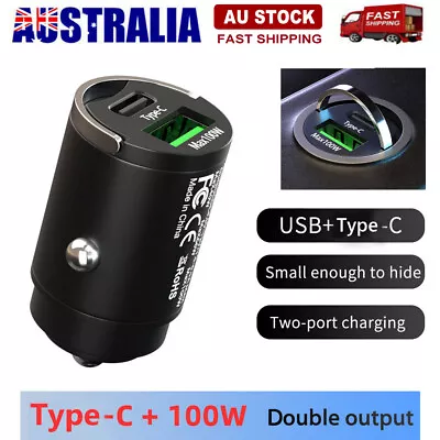 Type C Car Charger Fast Charging Car USB Adapter Type C Dual Port Quick • $12.29