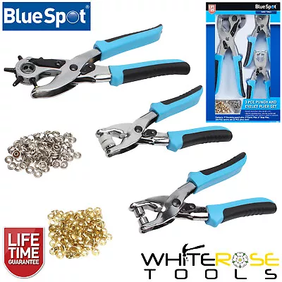 BlueSpot Punch And Eyelet Plier Set 3pc Tool Hole Fabric Paper Plastic • £11.25