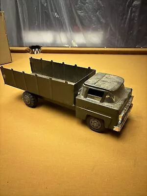 1960s Marx LUMAR US Army Carrier Transport Truck Pressed Steel Military Toy ODG • $10