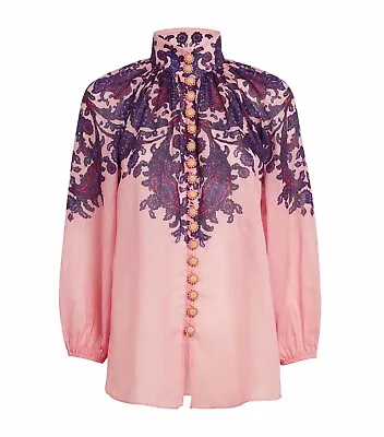 NEW Zimmermann Top Dress Shirt Blouse Pink Paisley Tiggy Sz 2 Fits 8 10 12 14 • $348