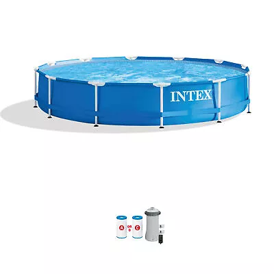 Intex 28211EH 12' X 30  Metal Frame Round Above Ground Swimming Pool With Pump • $143.79