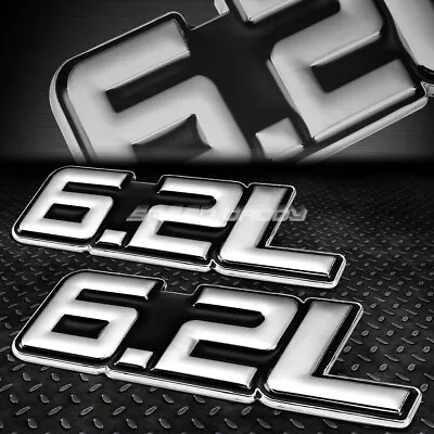 2x Metal Bumper Trunk Grill Fender Emblem Decal Badge Chrome Black 6.2 6.2l V8 • $10.23