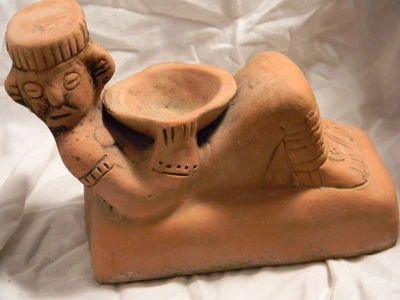 $32 • Buy Mayan Aztec Chac Mool Pottery Folk Art