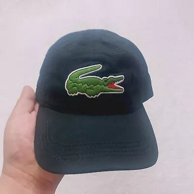 Lacoste Sport Big Croc Gabardine Leather Strapback Hat Cap One Size • $17.90