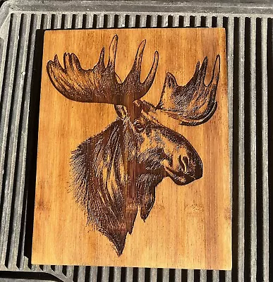 Laser Engraved Moose Head Cutting Board  Handmade Wedding Gift Fast Shipping • $89