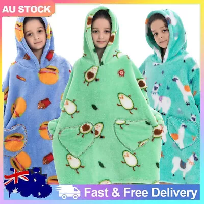 Warm Kid Winter Soft Oodie Comfy Hoodie Nightware Fleece Blanket Hoody Pullover • $39.44