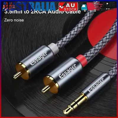 RCA Aux Cable 3.5mm Jack To 2 RCA Audio Cable Y Splitter (2m) * • $9.38