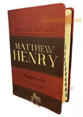 Biblia Pastoral De Estudio Matthew Henry Ampliada RVR Imit Cafe Con Indice • $69.99