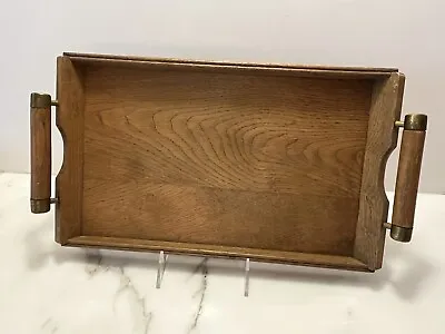 Wood Tray Vintage Mid Century Modern Country Core Centerpiece Wooden Handles • $17.50