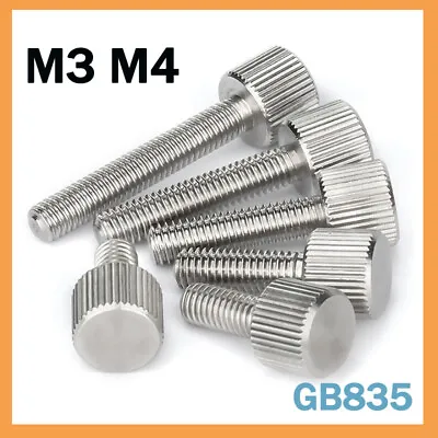 M3 M4 Knurled Thumb Screws A2 Stainless Steel Hand Grip Knob Bolts Thumb Screws • $5.35