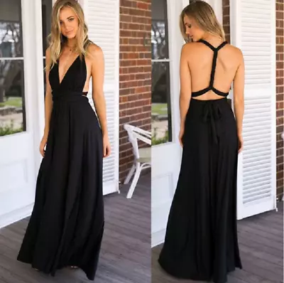 Women Multiway Wrap Convertible Boho Maxi Long Dress Party Bridesmaid Dress • £21.23