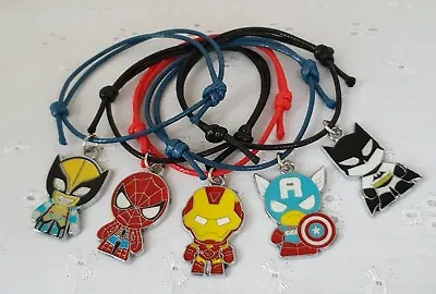£3.85 • Buy 5 Superhero Friendship Bracelets Boys Marvel Birthday Party Bag Filler Gift 