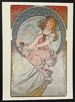 Postcard - Artist Signed Alphonse Mucha La Peinture • $2.99