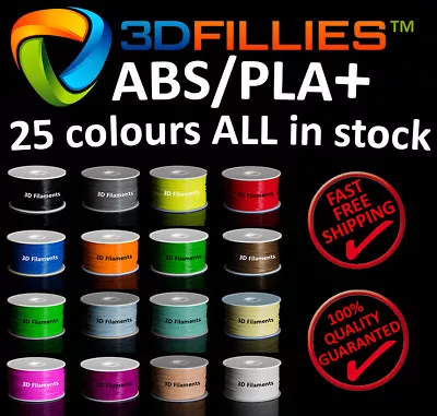 $34.95 • Buy 3D Printer Filament ABS PLA+ 1.75mm 1kg/roll 25 Colours Aussie Stock Fast Ship