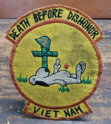 RARE Vietnam War Vintage USMC Death Before Dishonor Novelty Patch Japanese Made • $99.99