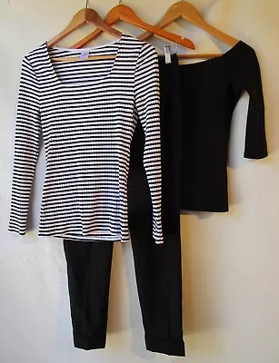 Bulk Lot 3 Three Items Size 10 Clothing Top Dress Pants Black White • $18.95