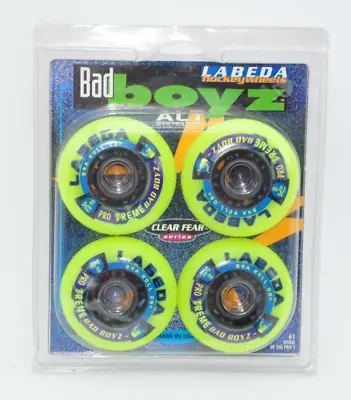 Labeda Pro Treme Bad Boyz Yellow Roller Hockey Inline Wheels 76mm 84A 4 Pack • $24.95