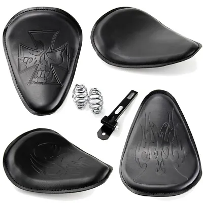 Black Motorcycle Solo Seat 3  Spring For Harley Honda Yamaha Bobber Chopper • $36.61