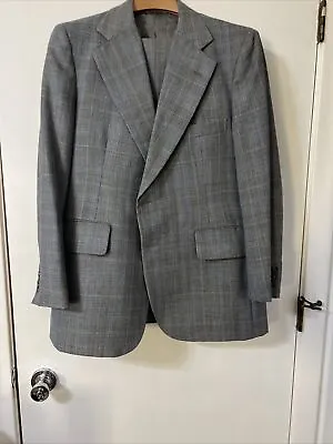 USA - Shacks Three Piece Suit TAILORED PLAID  Handmade In Worcester MA - 90's • $49.95