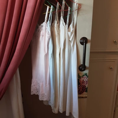 $30 • Buy Lot Of 6 Vintage Shadowline Full Length Slips Size 32, 32 Short, Tall