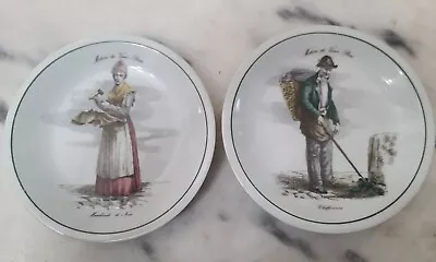 2 Tradition CNP France Plates Metiers Du Vieux  Trades Of Old Paris  Porcelain • $15