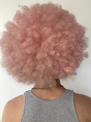 Kanekalon Crazy Old Vintage Pink Afro Synthetic Clown Wig Japan Made 60s Rare • $13.39