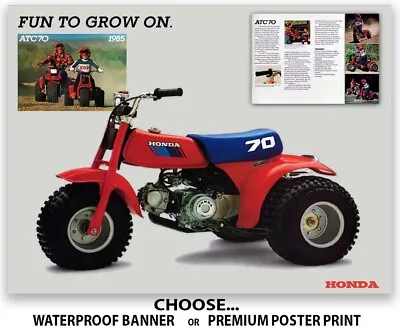 1985 Honda ATC 70 Flyer Poster Banner OEM Brochure Specs Picture Art Graphic  • $24.99