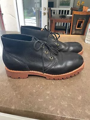 Visvim Willys Boots Mid-Folk Black Leather Goodyear Welted Vibram Soles Size 11 • $289