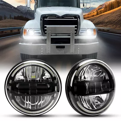 Fit For Mack Granite CV713 Dump Truck Pair 7  Round LED Halo Headlight Hi/Lo DRL • $132.99