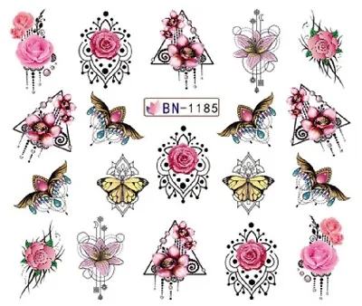 £1.85 • Buy Nail Art Stickers Water Decals Transfers Red  Roses Chandelier (BN1185)