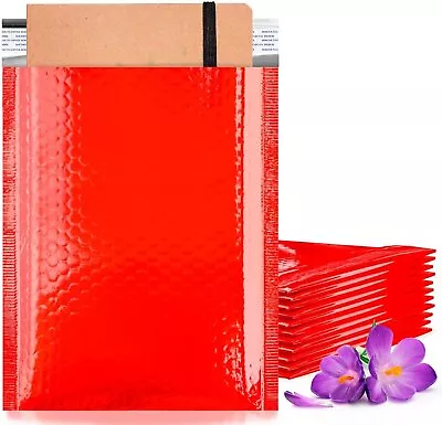 Red METALLIC Poly Bubble Mailers 6.5x9 / 350 Mailing Padded Envelopes • $157.28