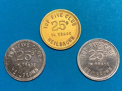 Military Trade Tokens Heilbrown Germany Top 5 Club Grouping Of 3 • $20