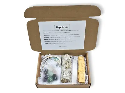 Crystals For Happiness - Crystal And Smudge Kit - White Sage & Abalone Shell • £15.99
