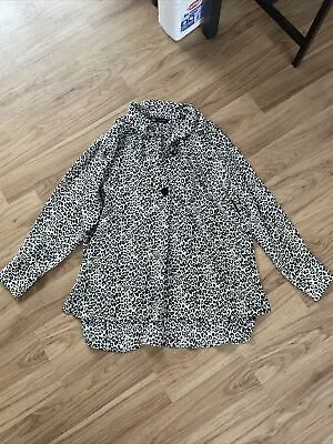 Ladies ZARA Leopard Print One Button Shirt Blouse Size Small • £7.99