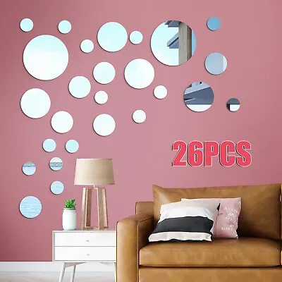 3D Mirror Wall Stickers Acrylic Circle DIY Mural Decal Art Home Decor Removable • $8.98
