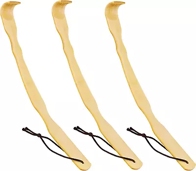 Renook Back Scratcher Bamboo - Curved Long Handle 3 PCS Wooden Back Scratchers F • $14.67