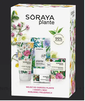 SORAYA PLANTE Gift Set Moisturizing Cream 50 Ml + Gel 150 Ml + Mask 3 Pieces New • £14.55