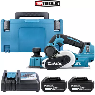 Makita DKP181 18V 82mm Brushless Planer With 2 X 5.0Ah Batteries Charger & Case • £442.97