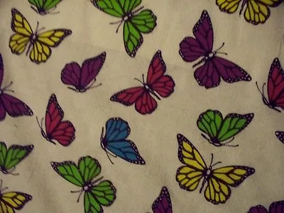 Butterfly Monarch Butterflies Colorful Cotton Flannel Fabric Fq  • $2.40
