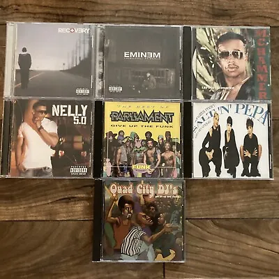 Lot Of 8 - 80s 90s Rap Hip Hop Funk CDs Eminem Nelly Parliament Mc Hammer • $14