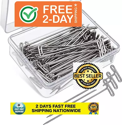 100 Pack Wig T-Pins 2 Inch Stainless Steel Wig Pins For Wigs Foam Head T Pins F • $7.89