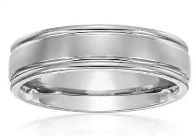 Men's Titanium Wedding Band 6mm Comfort Fit Ring Classic Satin Finish Groove  • $24