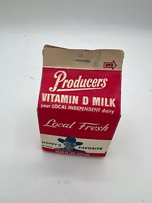 Vintage Hopalong Cassidy Producers Milk Carton (1950s) Hoppy's Favorite • $9.99